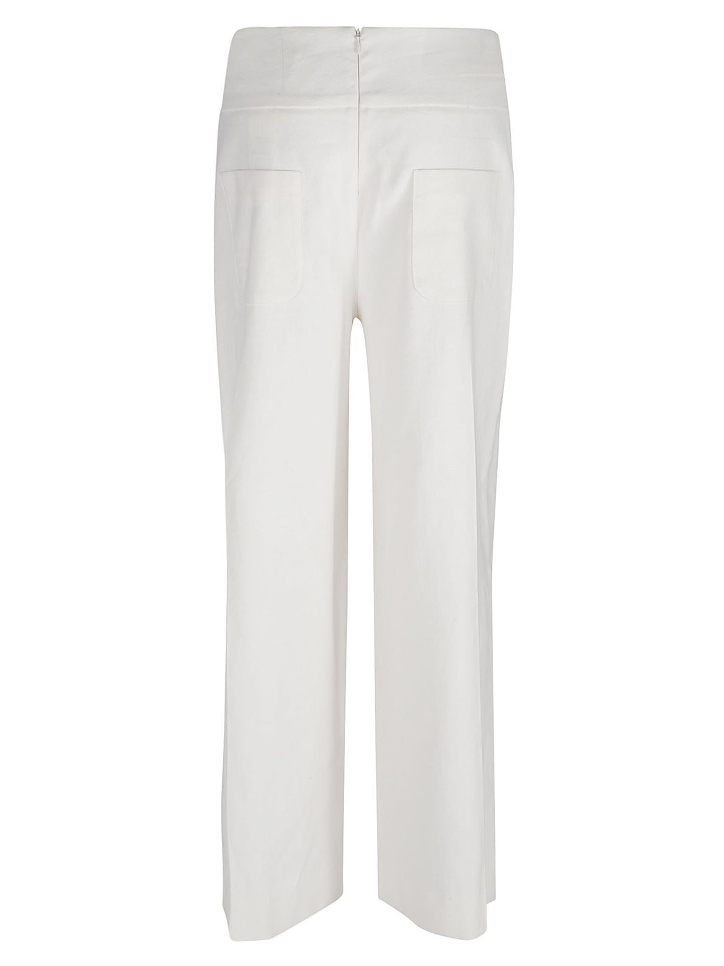 Via Masini 80 Straight leg linen blend trousers