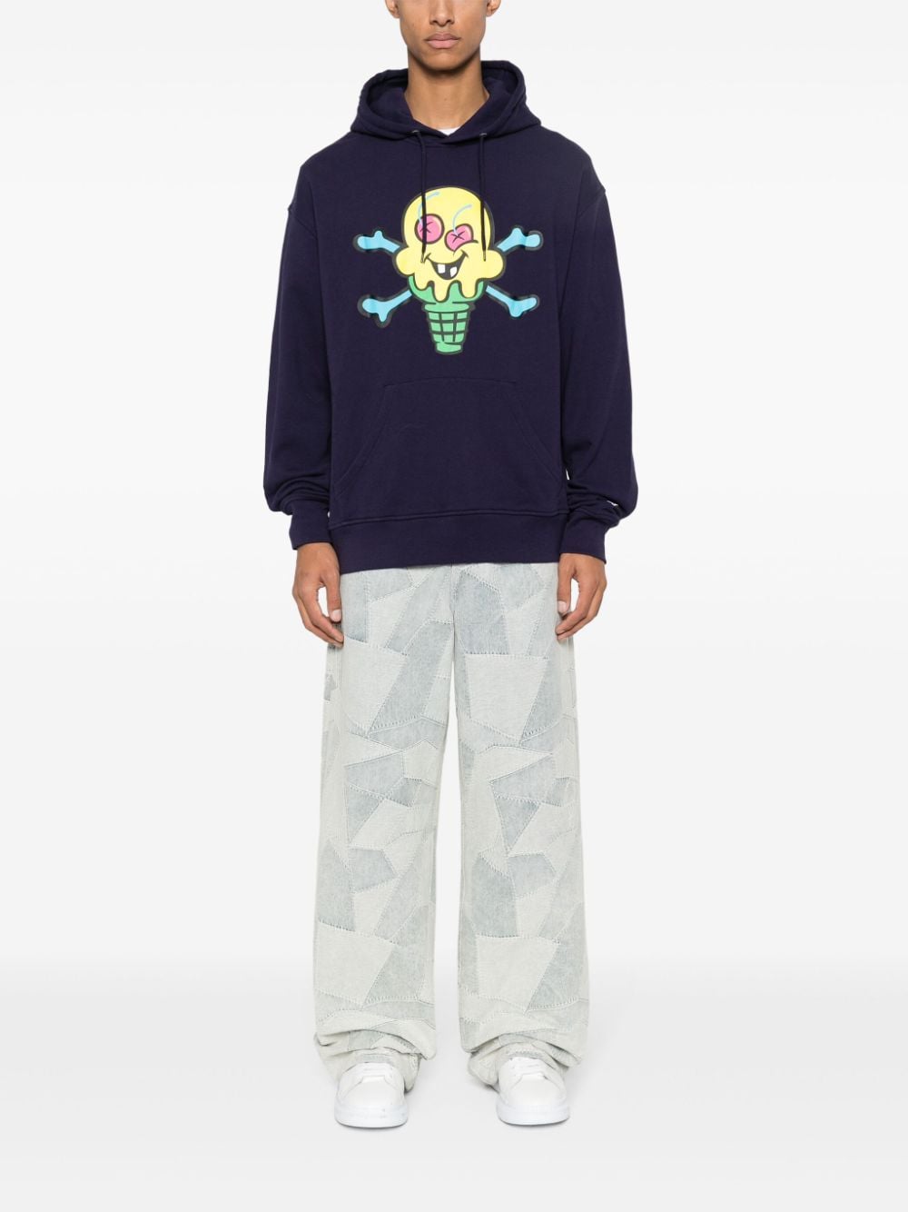 Icecream Cones&Bones printed hoodie