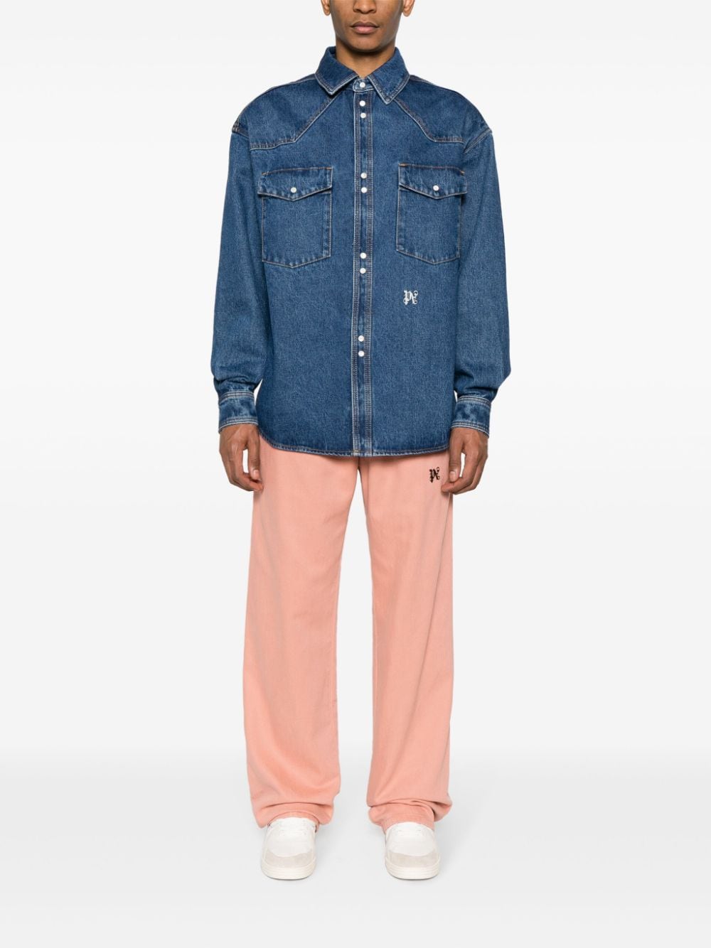 Palm Angels Monogram denim shirt