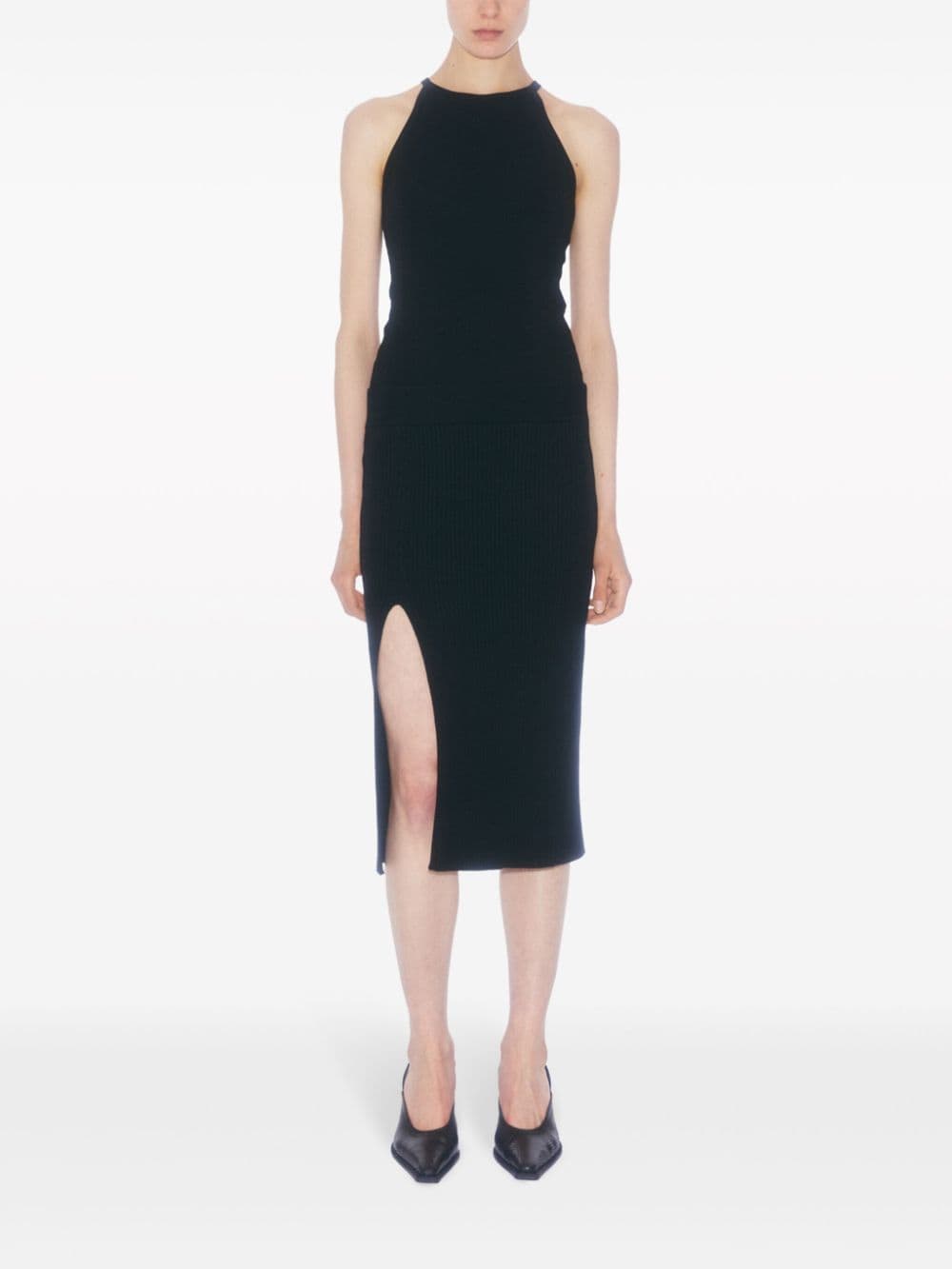 Filippa K Conscious Criteria page Cable knit asymmetrical skirt