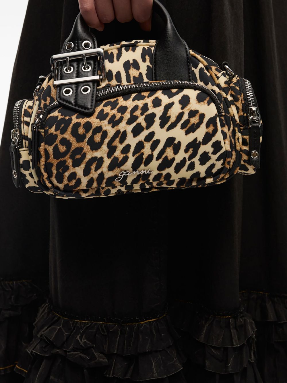 Ganni Nylon small duffle bag