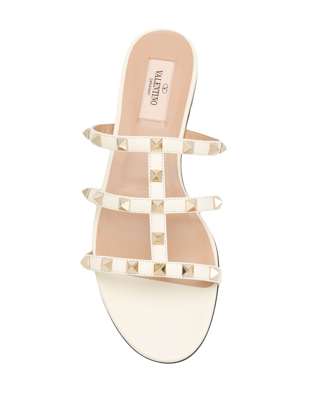 Valentino Garavani Rockstud Laminated Nappa Slide Sandal