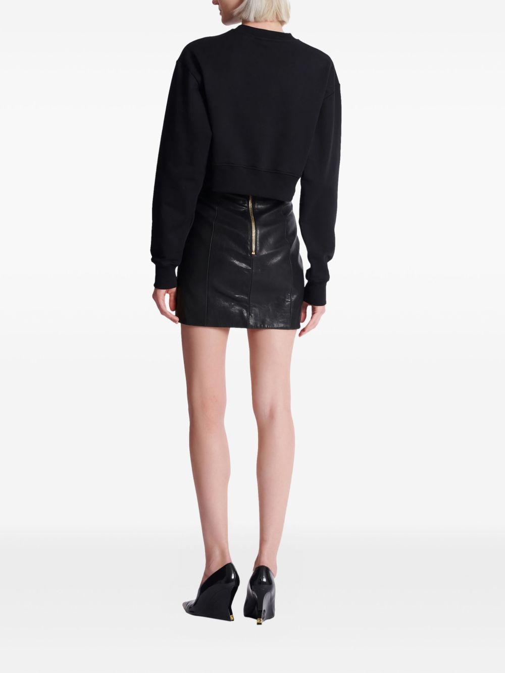 Balmain Logo cropped sweatshirt