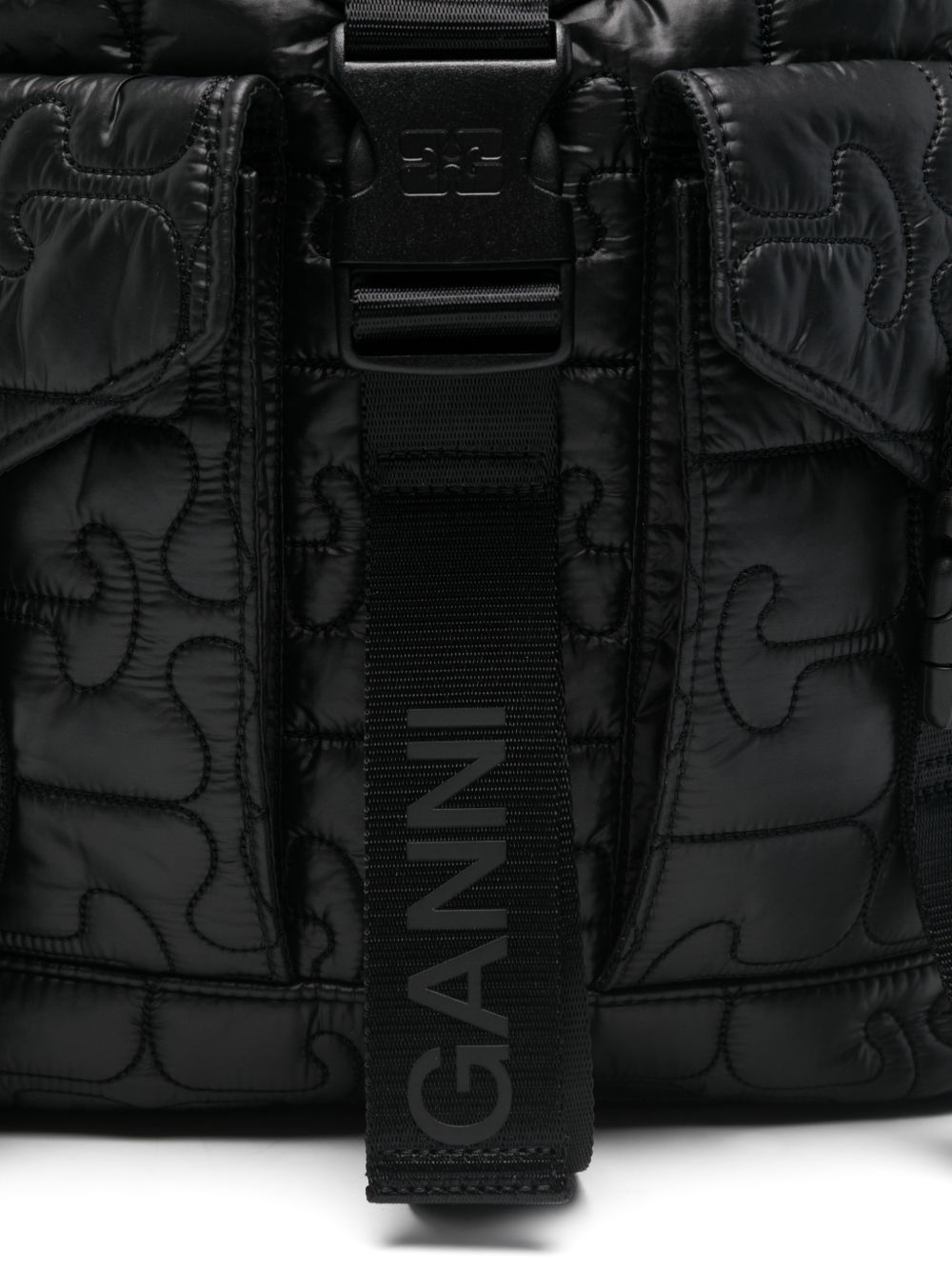 Ganni Quilted Buckle Backpack