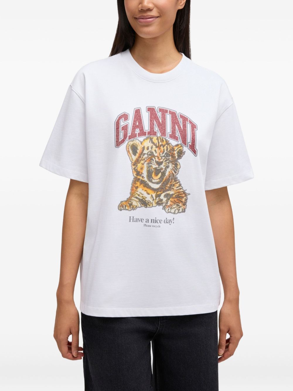Ganni Baby Tiger organic cotton t-shirt