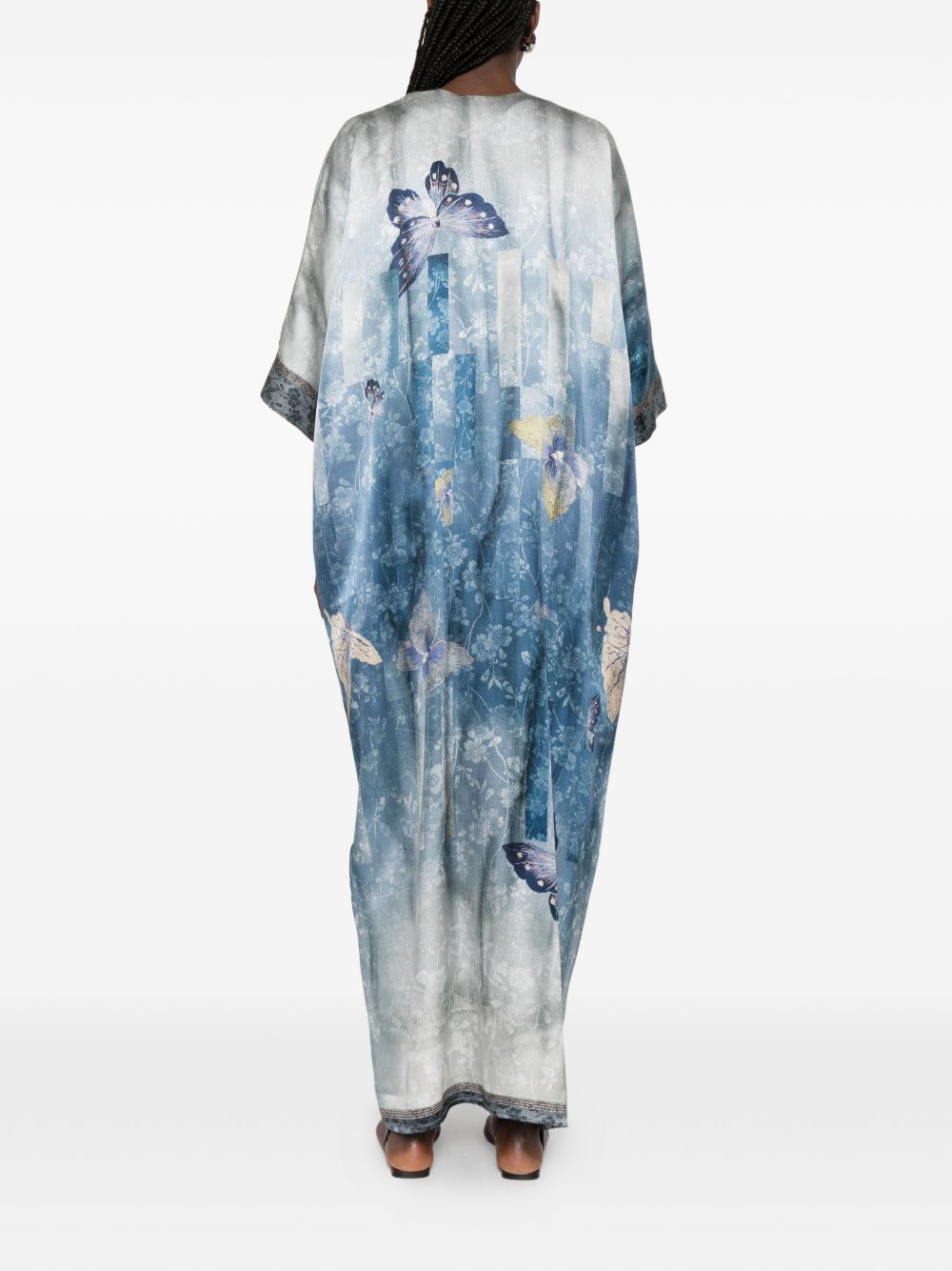 Pierre Louis Mascia V-neck short sleeves printed Printed silk dress