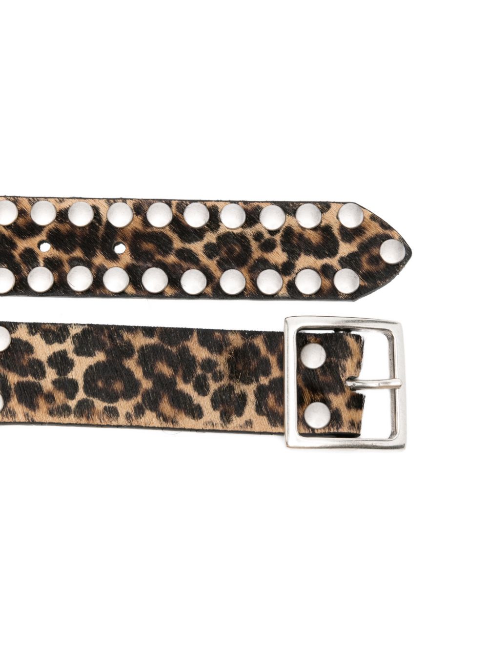 Golden Goose Leopard-Pattern Studded Belt