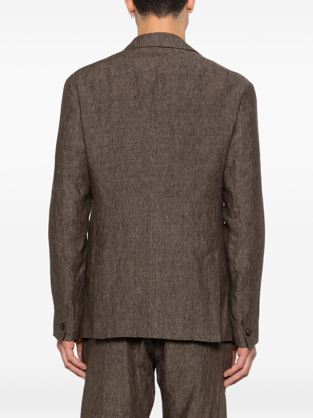 Emporio Armani Linen single-breasted blazer jacket