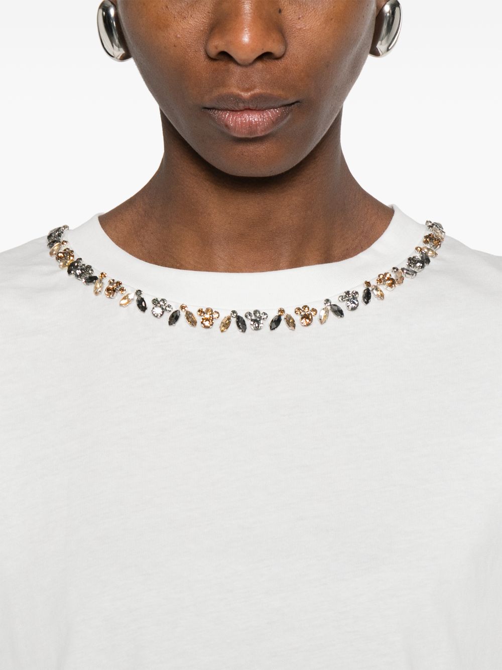 Ermanno Firenze Embroidered cotton t-shirt