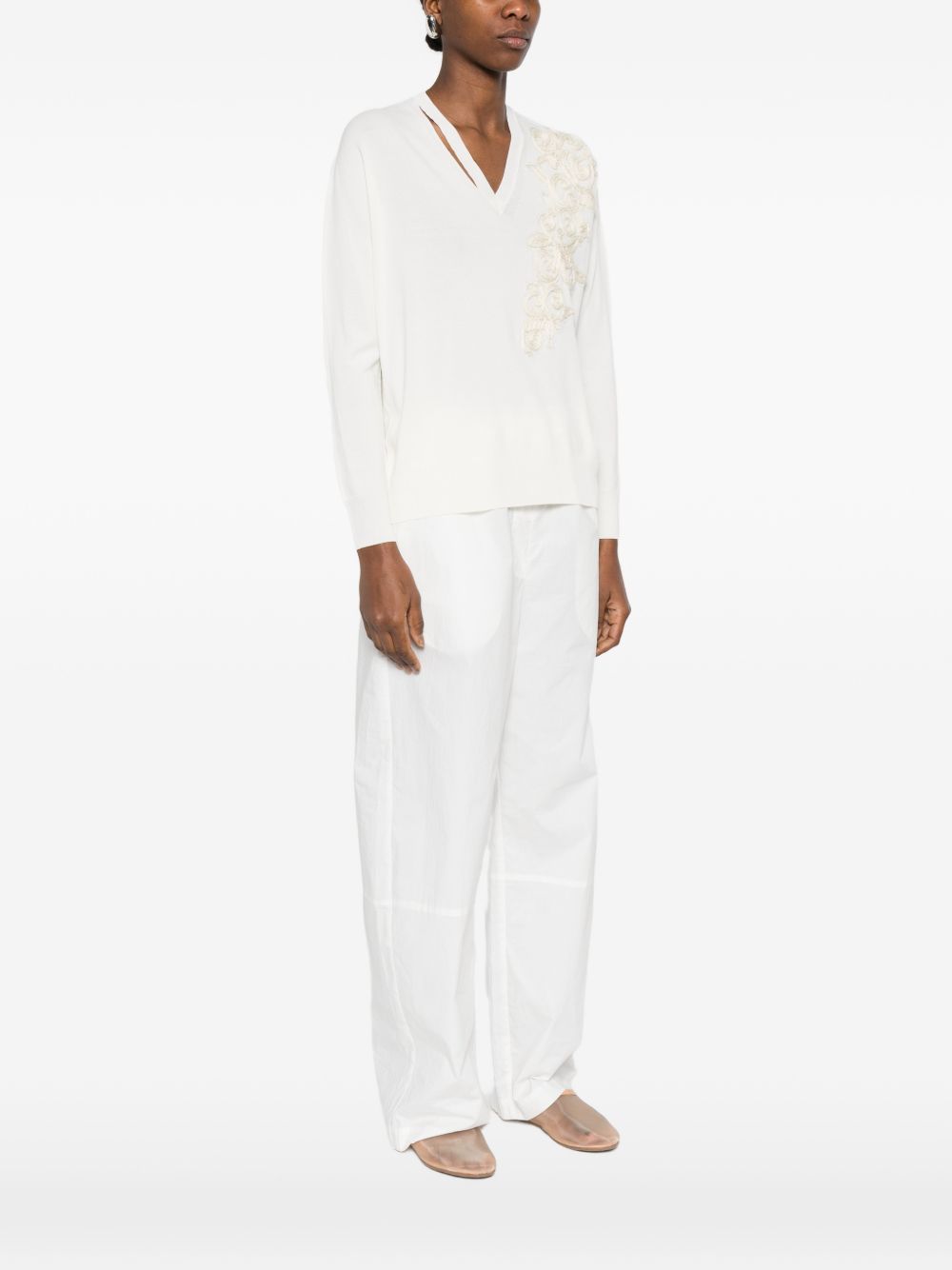 Ermanno Firenze Embroidered cotton sweater