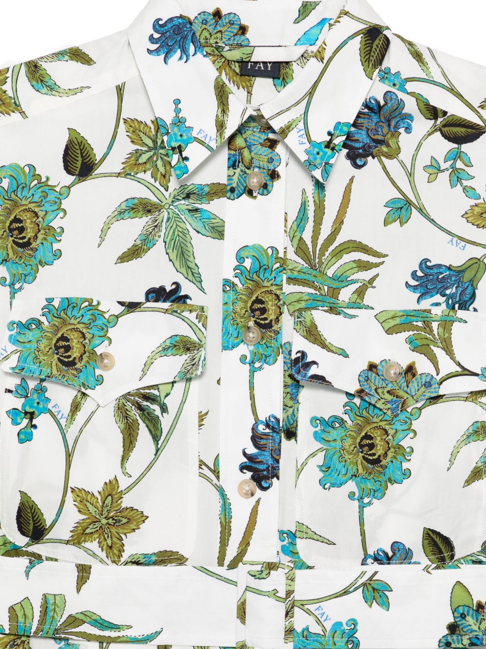 Fay Printed cotton chemisier dress