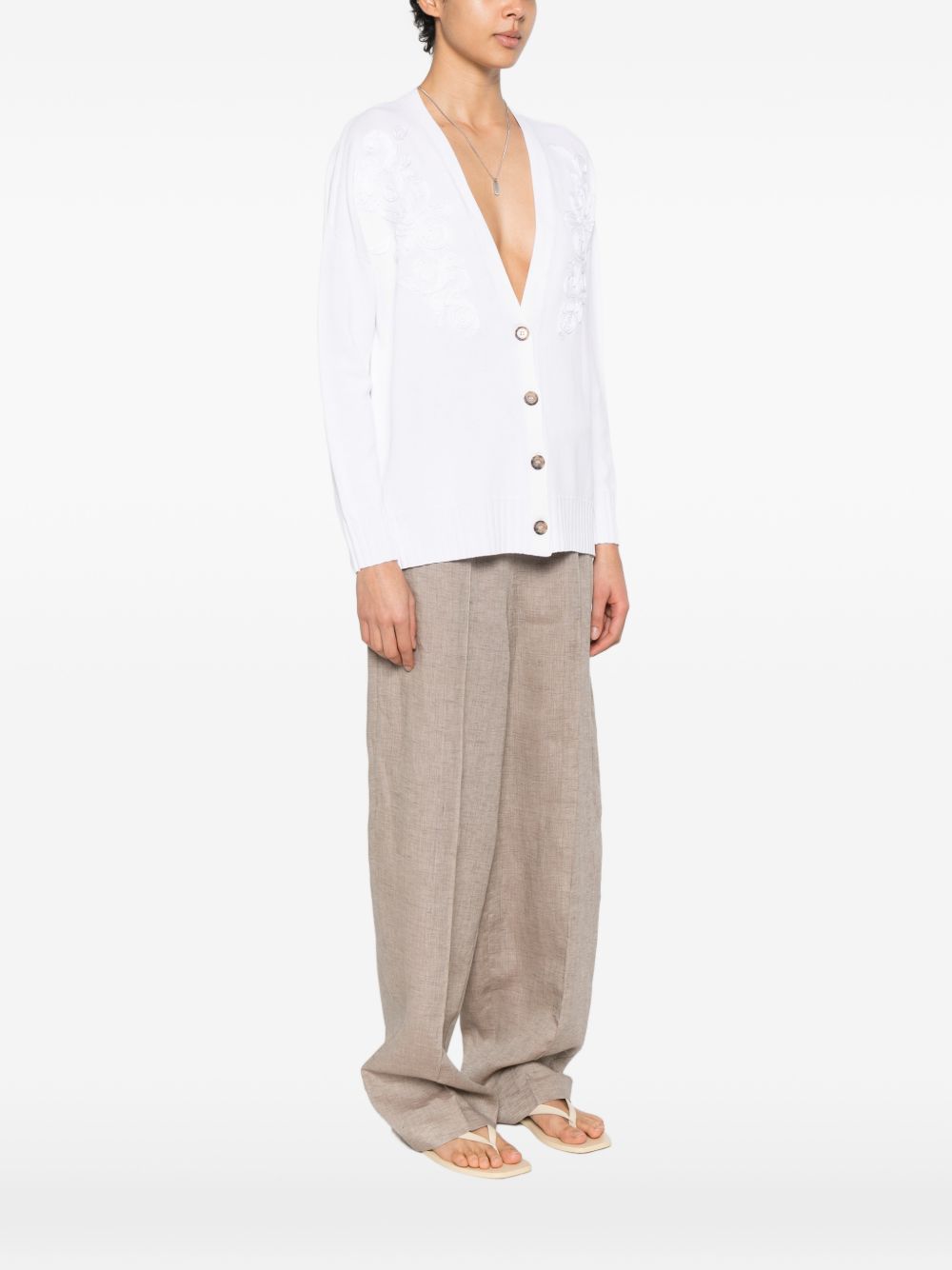 Ermanno Firenze V-neck Cotton blend v-necked cardigan
