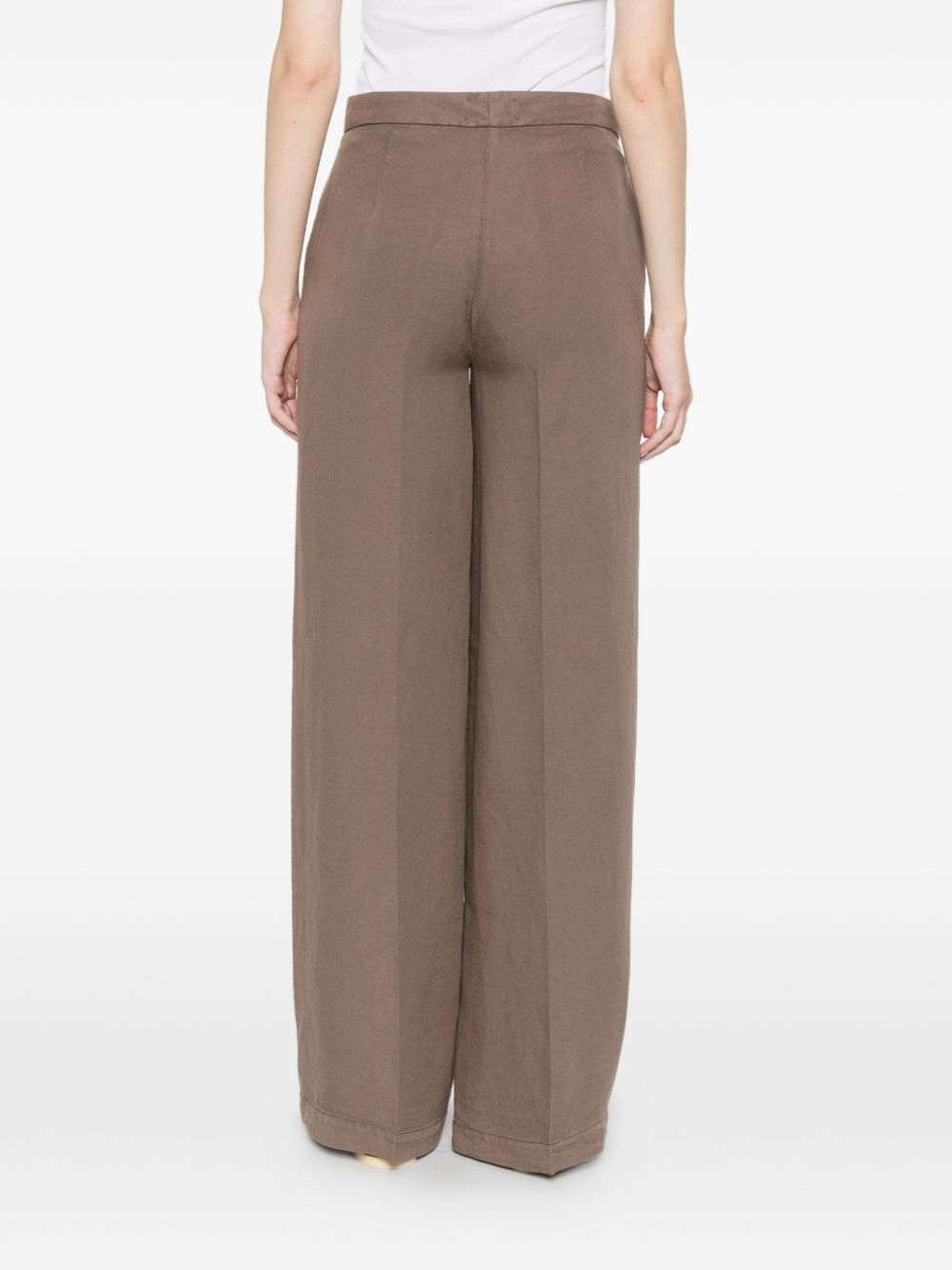 Via Masini 80 Linen wide-leg trousers