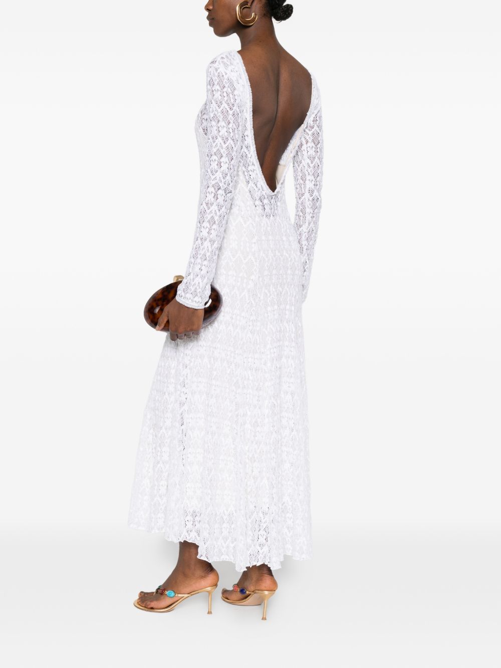 Forte Forte V-back Lace long dress