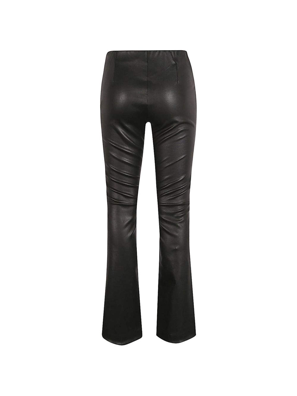Via Masini 80 Leather flared leg trousers