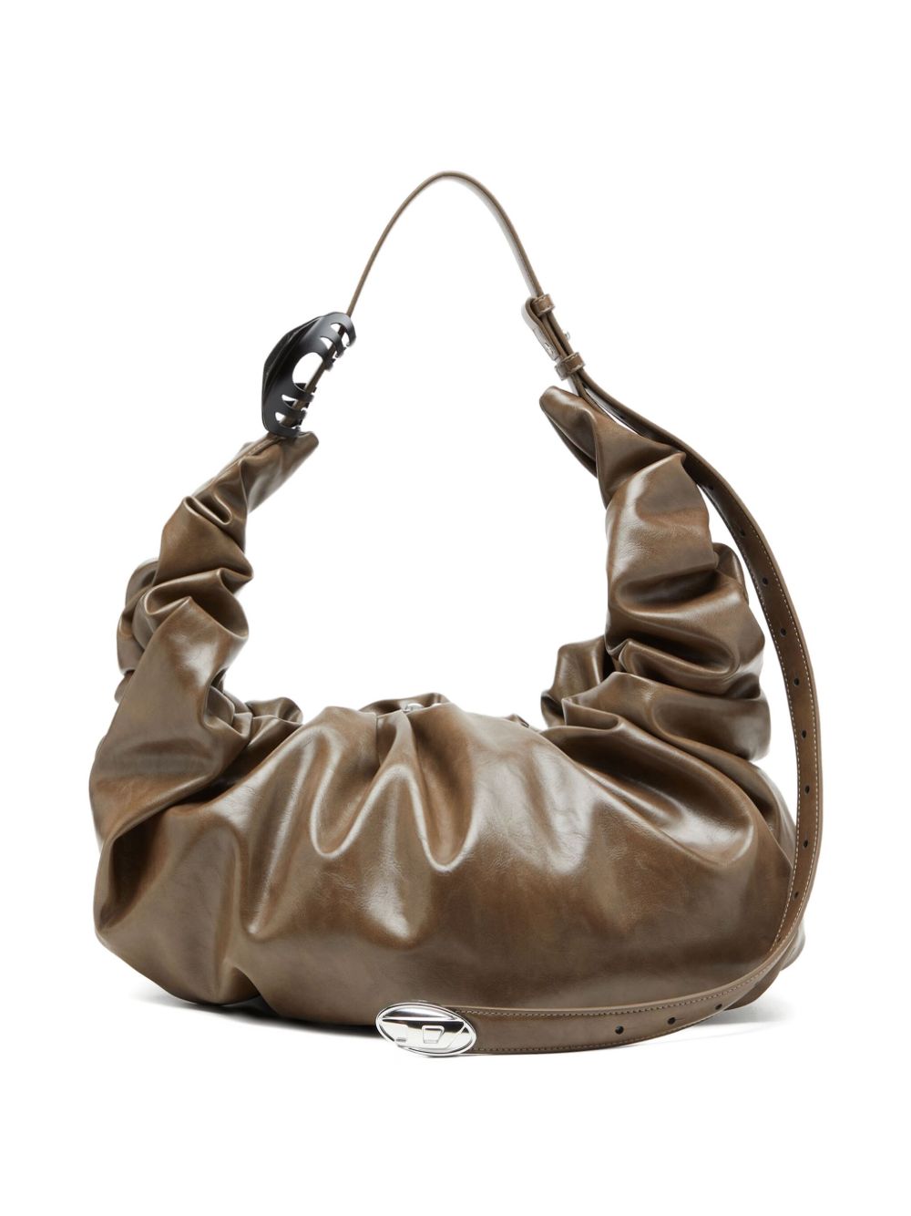 Diesel Gathered Leather Crossbody Bag