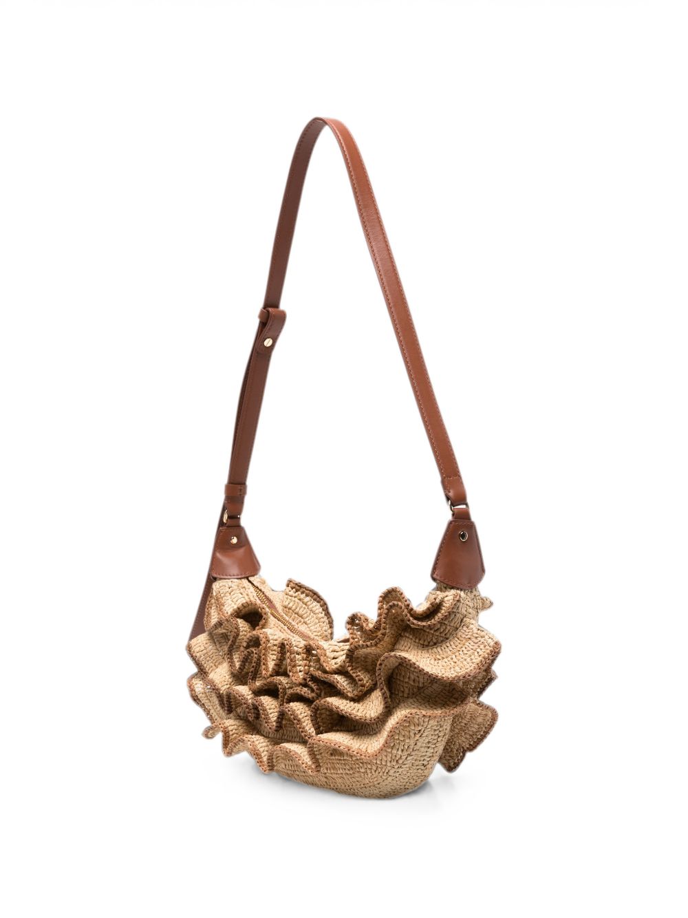 Zimmermann Raffia Ruffle Shoulder Bag