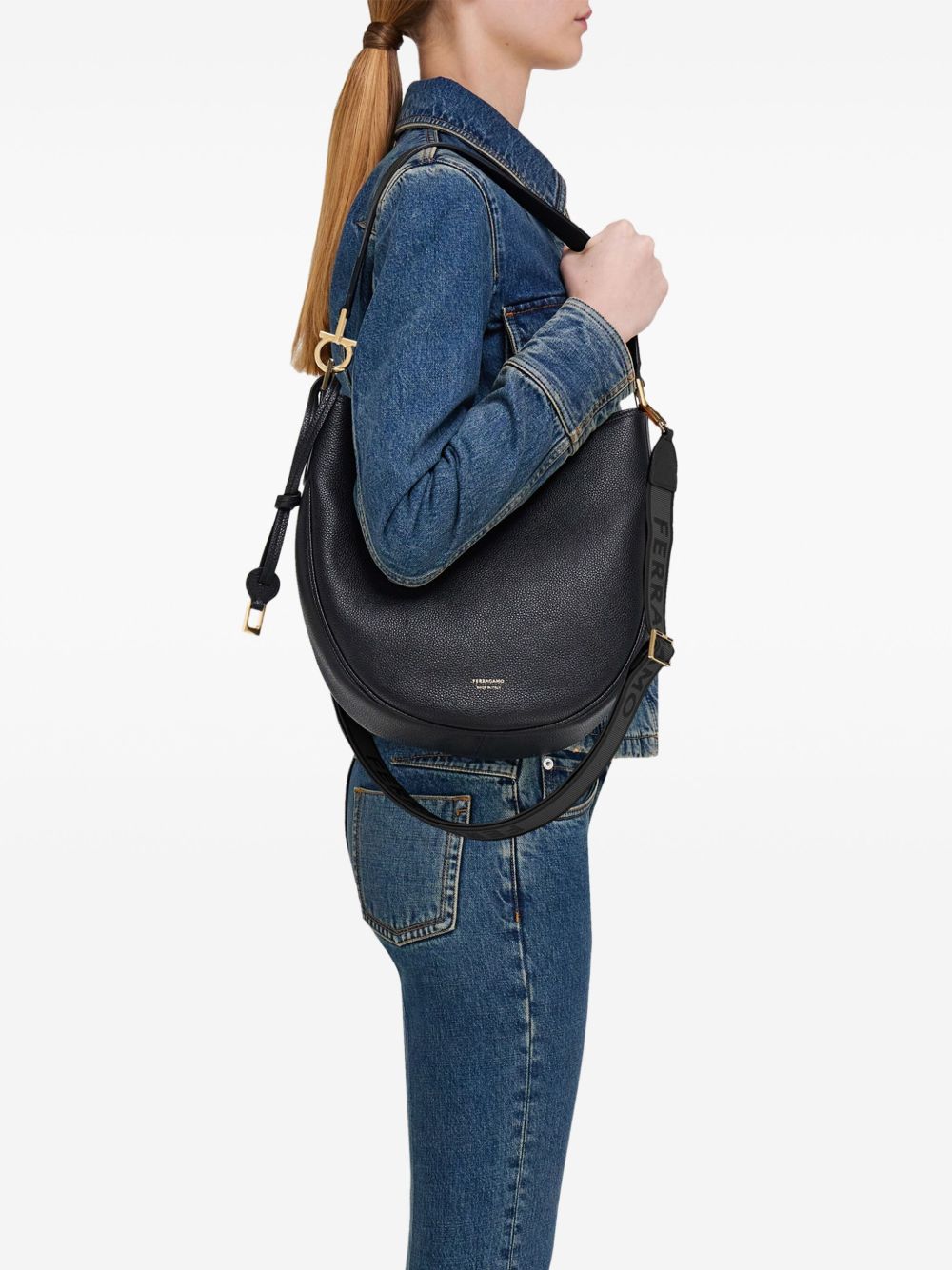 Ferragamo Medium Leather Hobo Bag