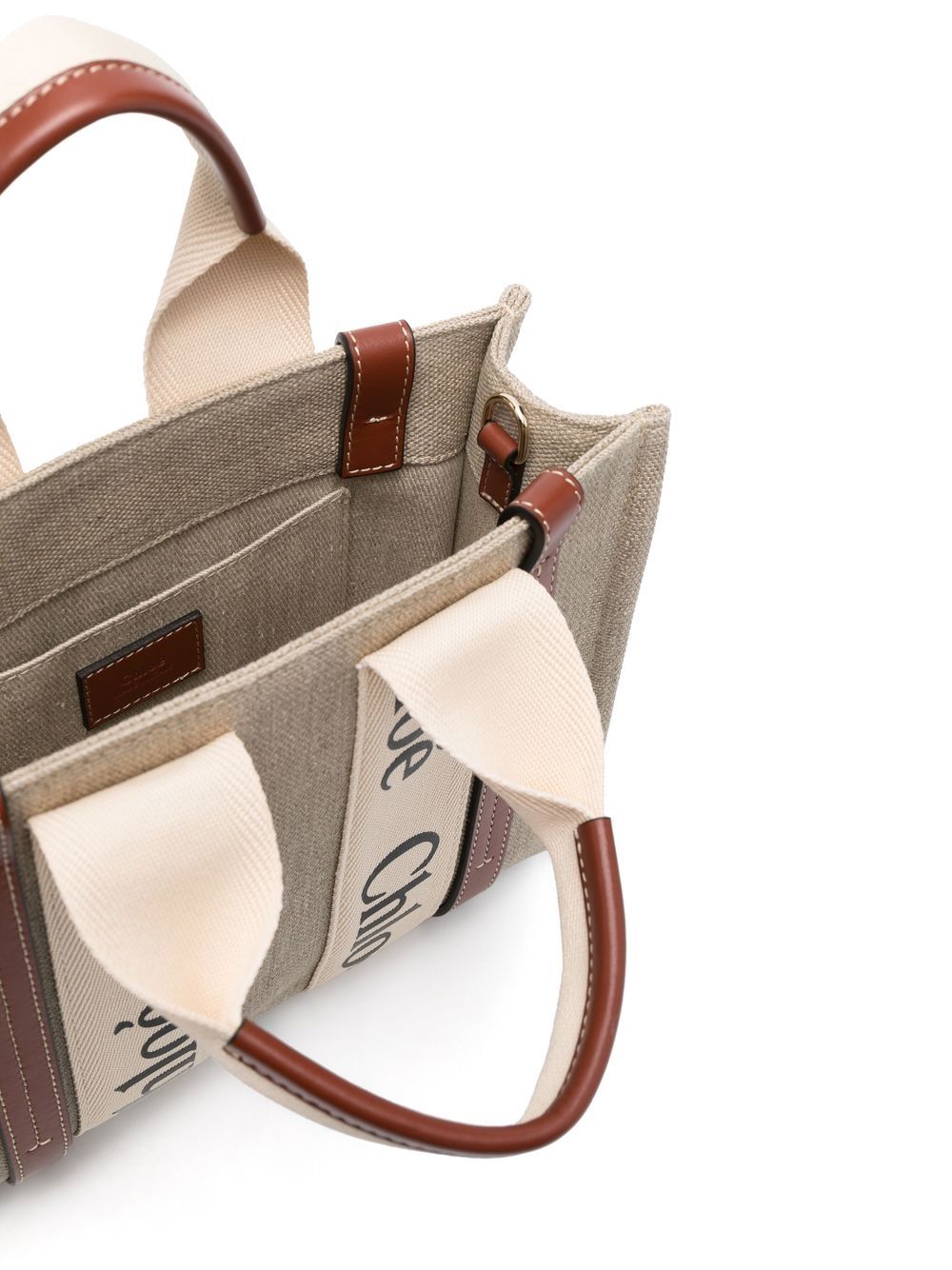 Chloé Chloé Woody Small Linen Tote Bag