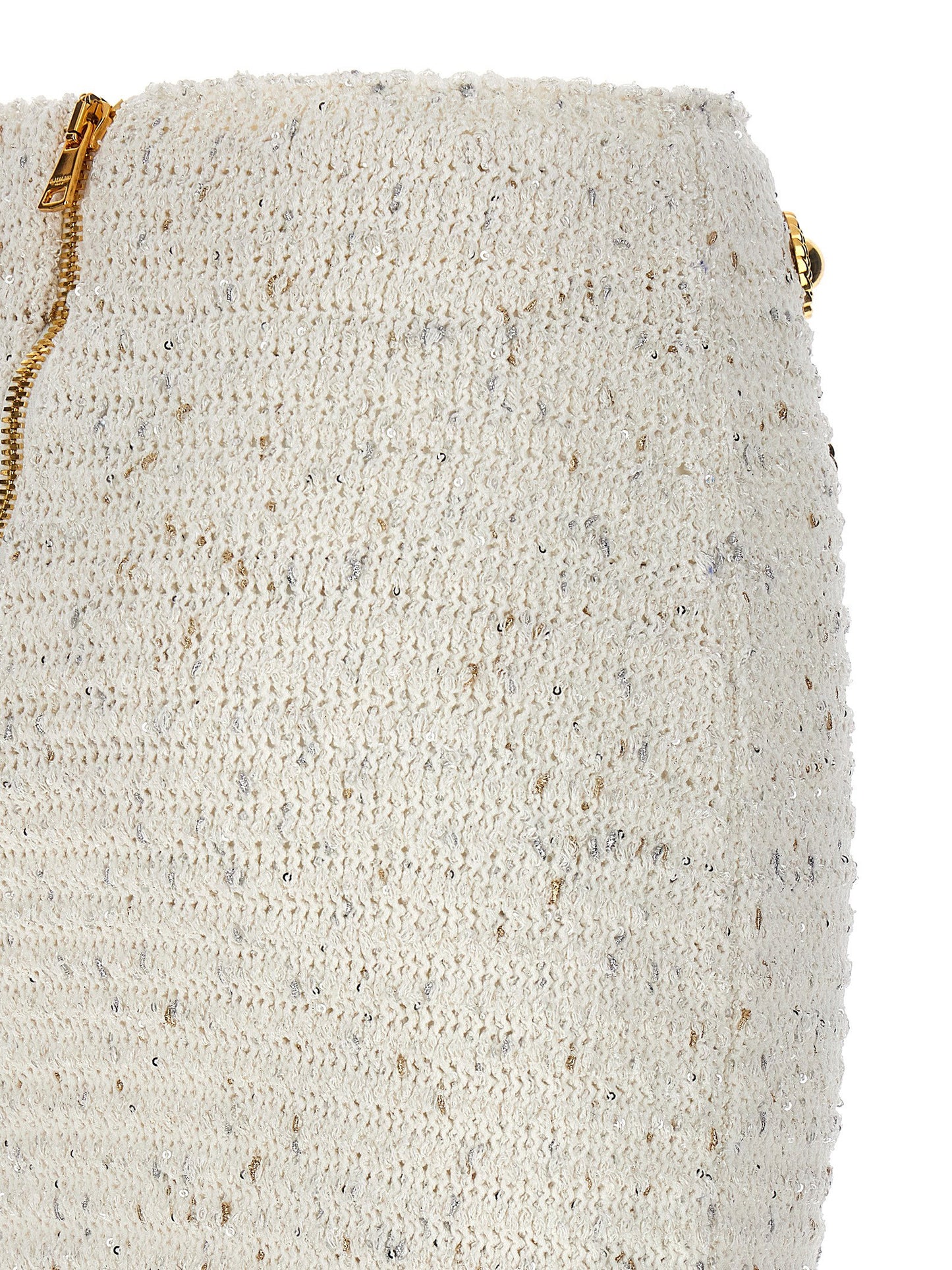 Balmain Fringed Tweed Skirt