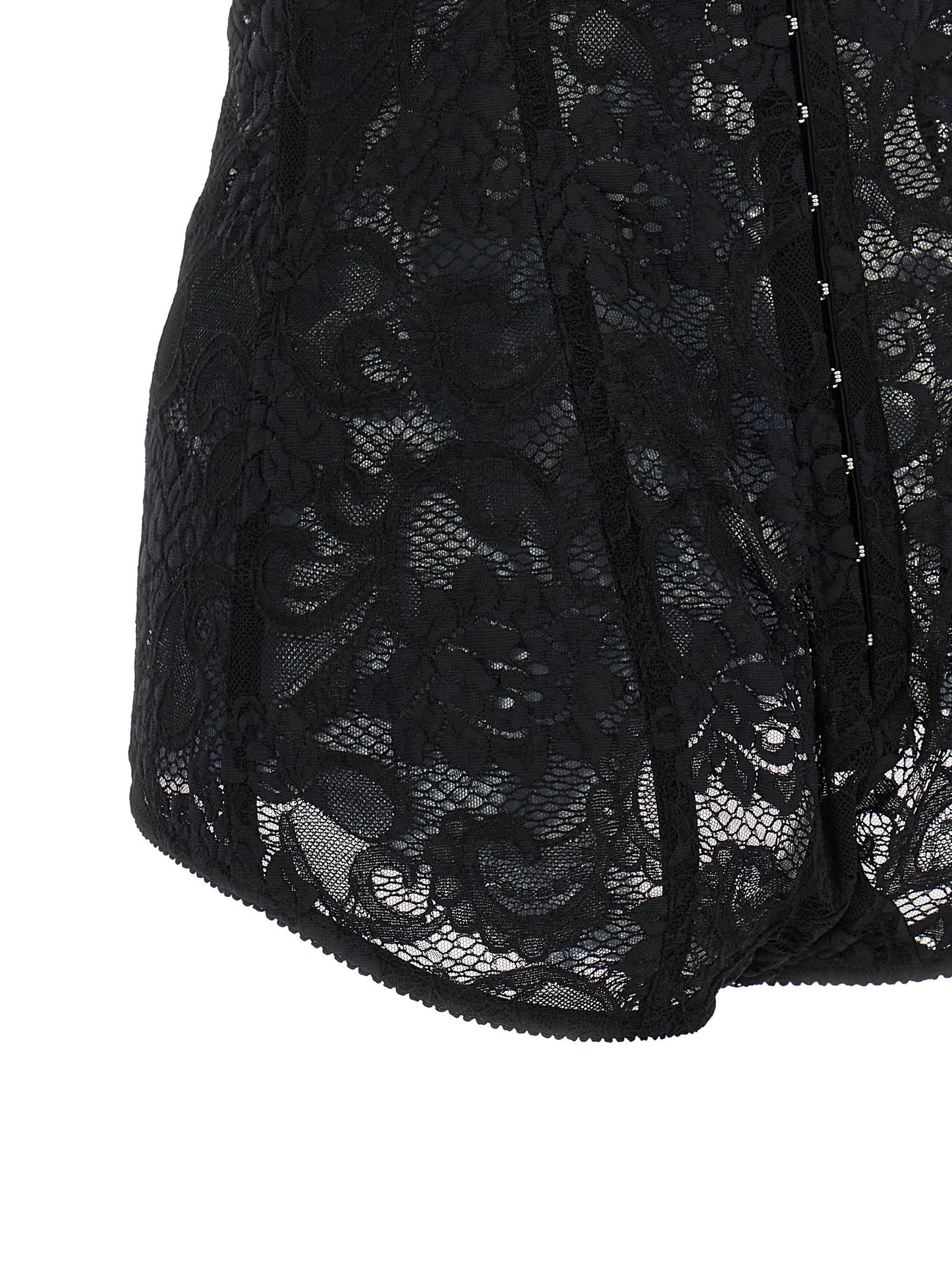 Dolce & Gabbana Satin And Lace Corsetry Bodysuit