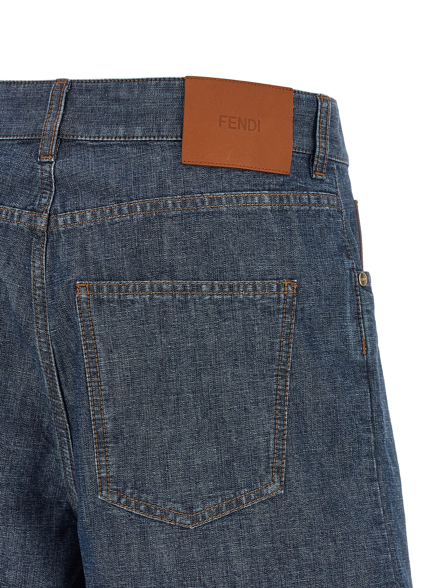 Fendi Chambray Denim Shorts