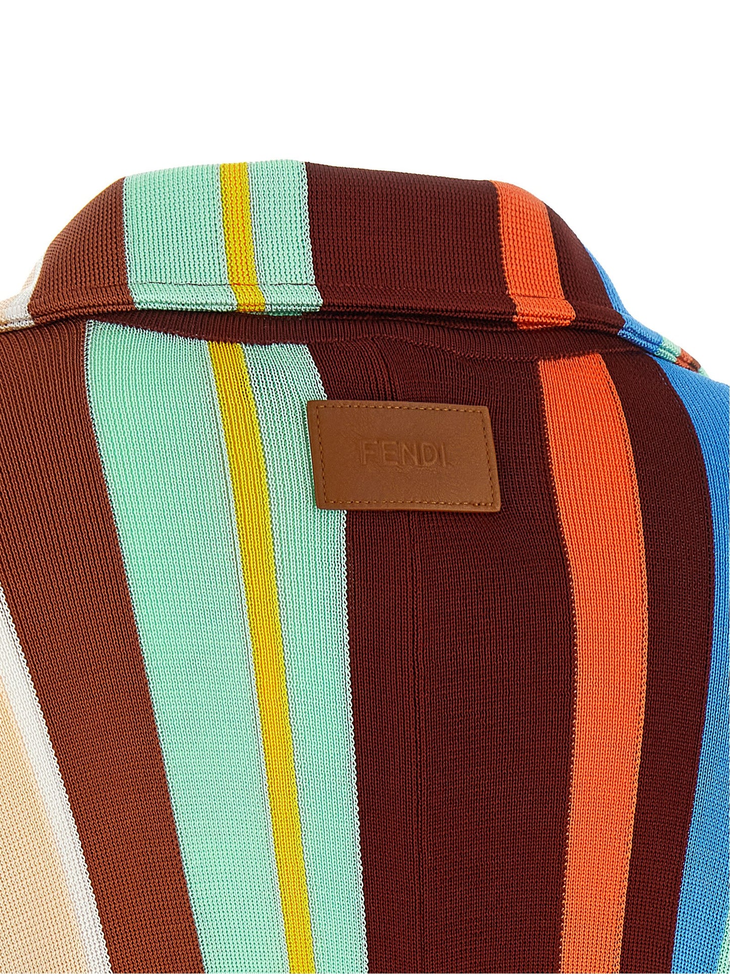 Fendi Striped Poncho With Fringes