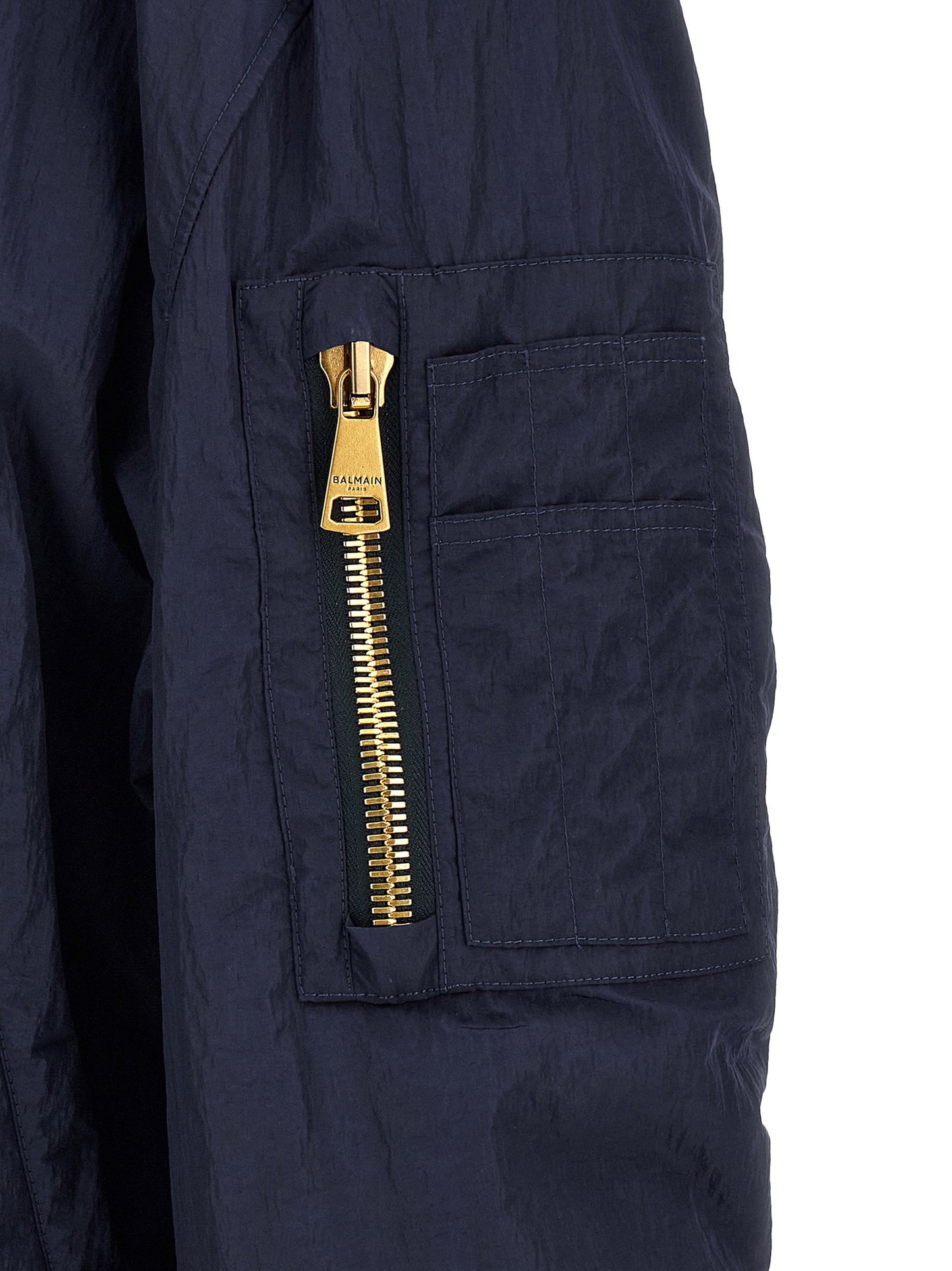 Balmain Logo Embroidery Bomber Jacket