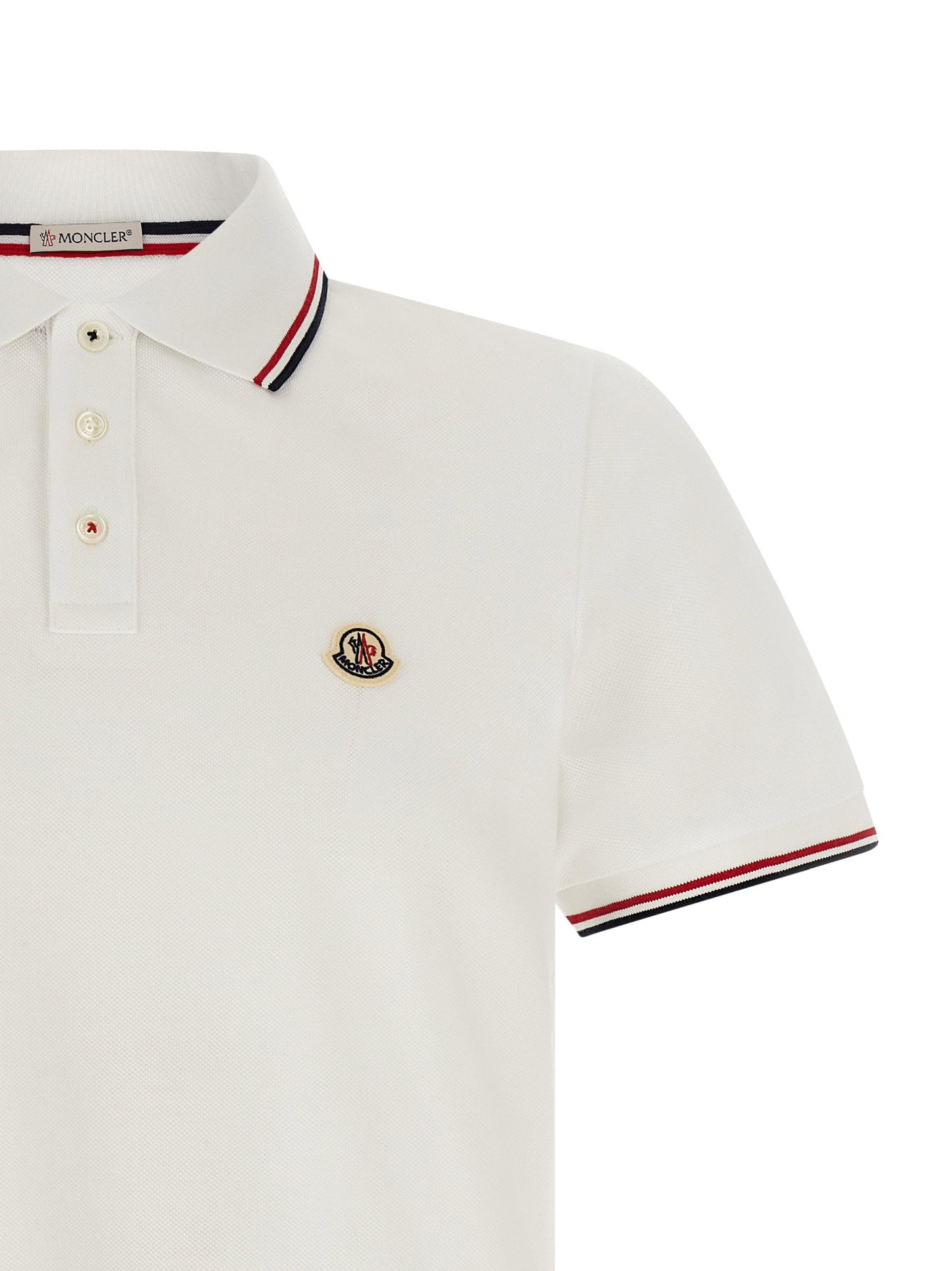 Moncler Tricolor Trim Polo Shirt