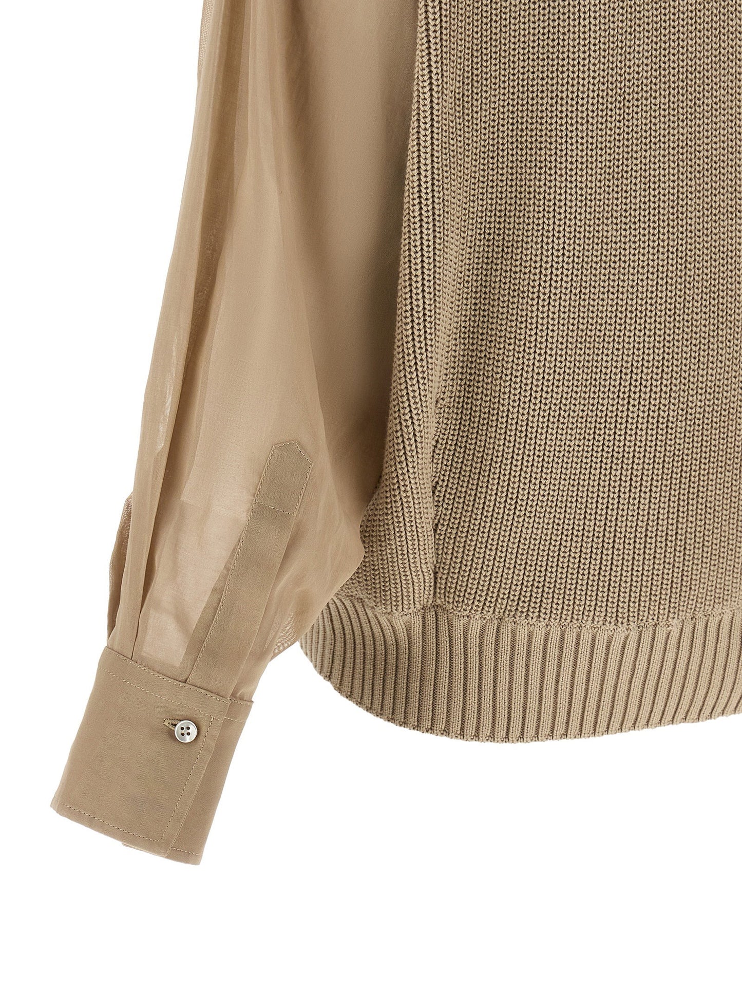 Brunello Cucinelli Organza Sleeve Cardigan