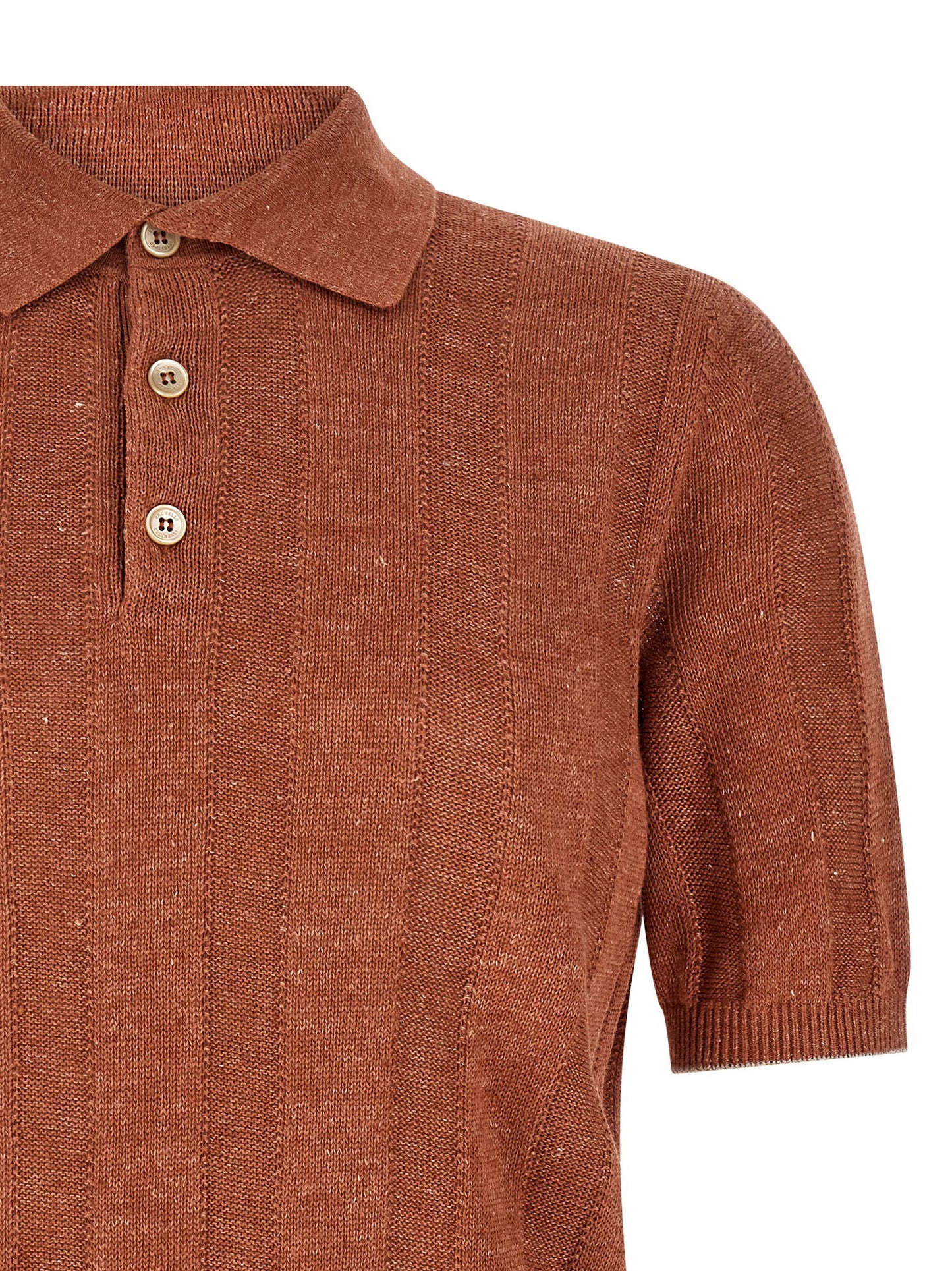 Brunello Cucinelli Wide Ribbed Polo Shirt