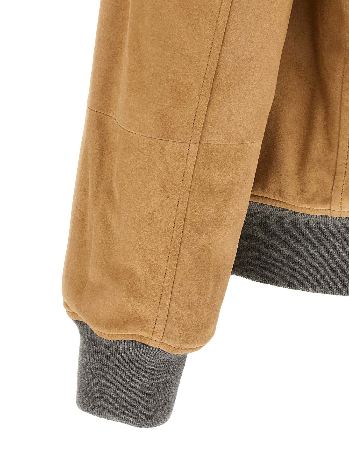 Brunello Cucinelli Padded Suede Bomber Jacket