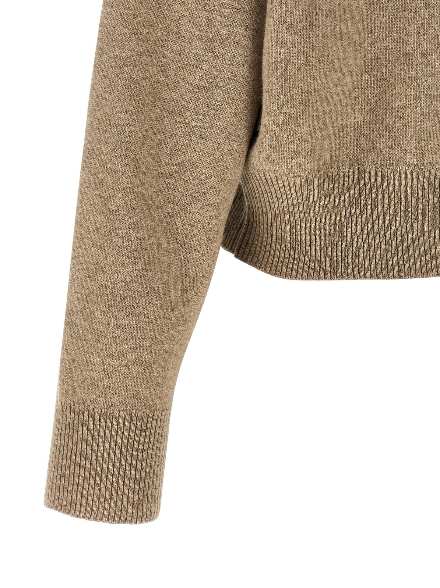 Brunello Cucinelli Shiny Zipper Pull Wool Cardigan