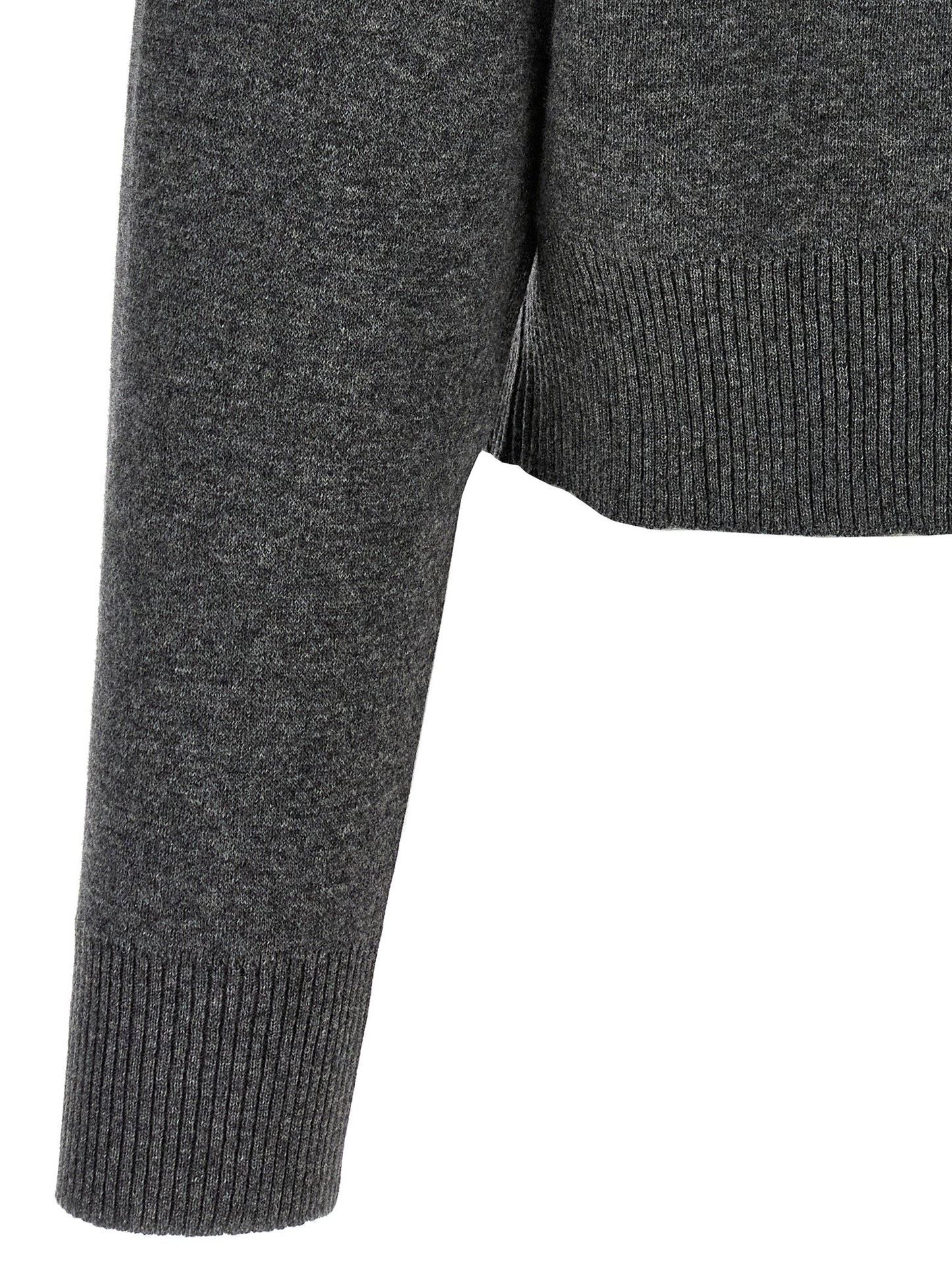 Brunello Cucinelli Shiny Zipper Pull Wool Cardigan