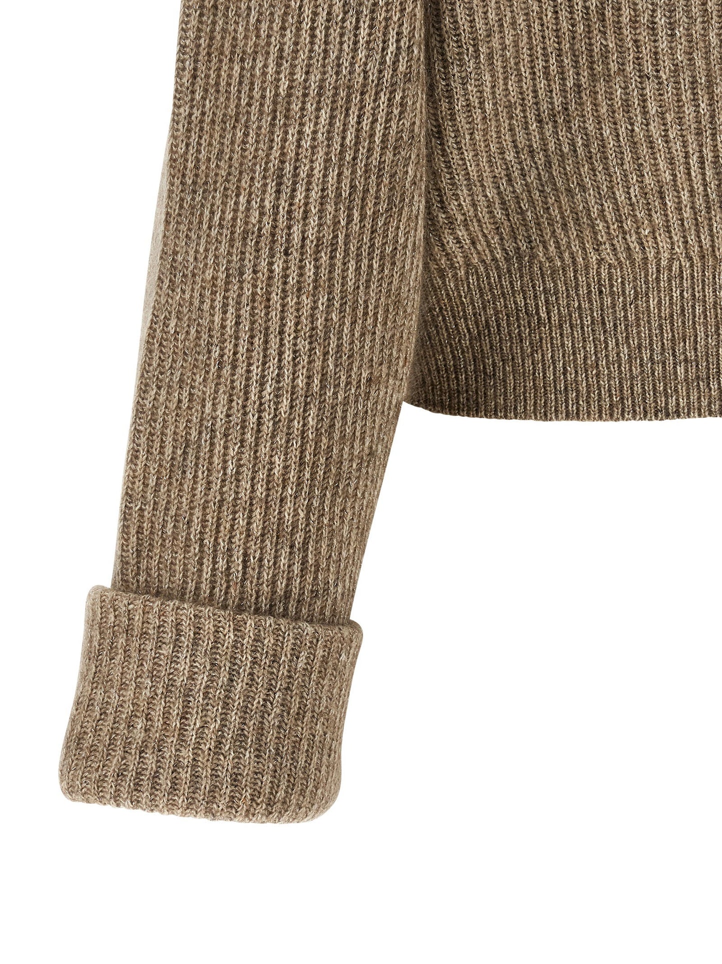 Brunello Cucinelli Shiny Zipper Pull Cardigan