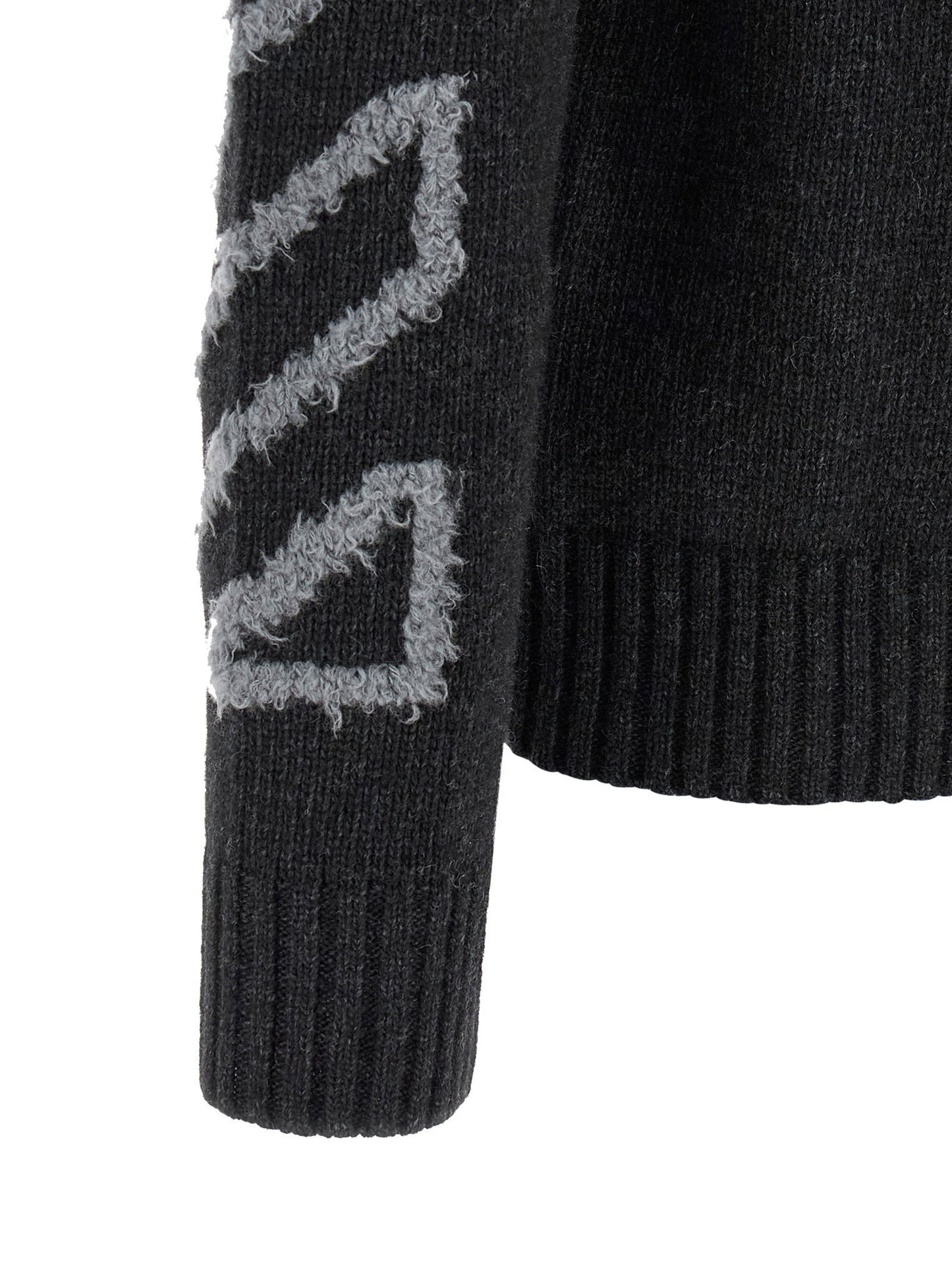 Off White Diag Arrow Fuzzy Sweater With Intarsia