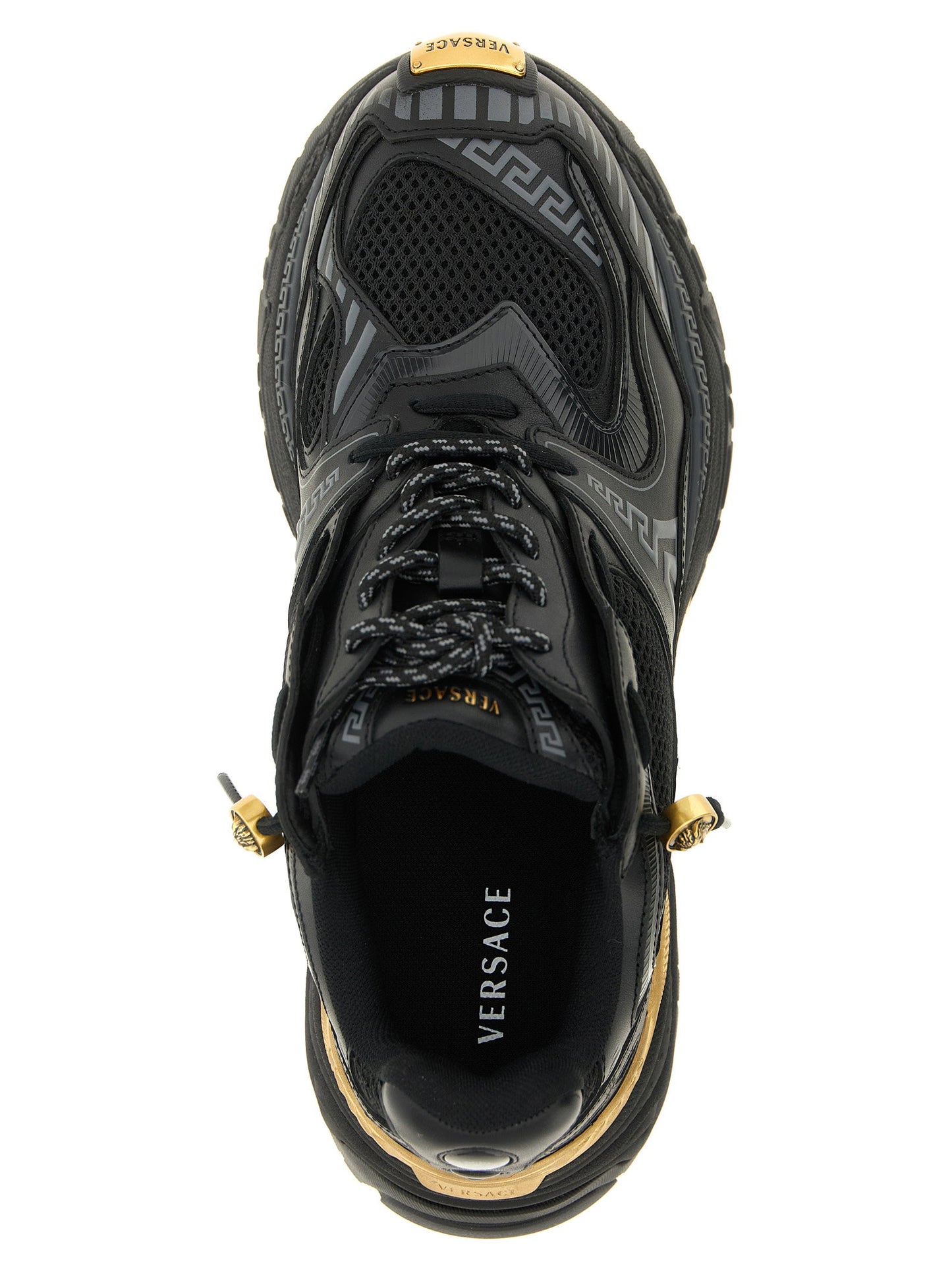 Versace Mesh And Leather Sneakers
