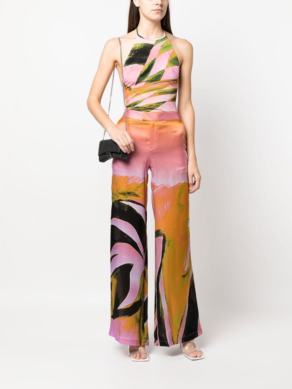 Louisa Ballou Printed wide leg trousers