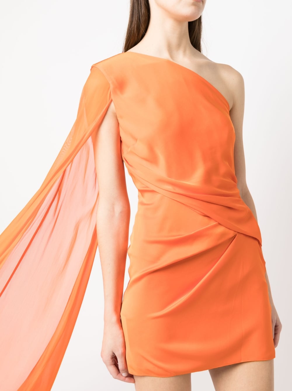Roland Mouret Asymmetric silk crepe mini dress