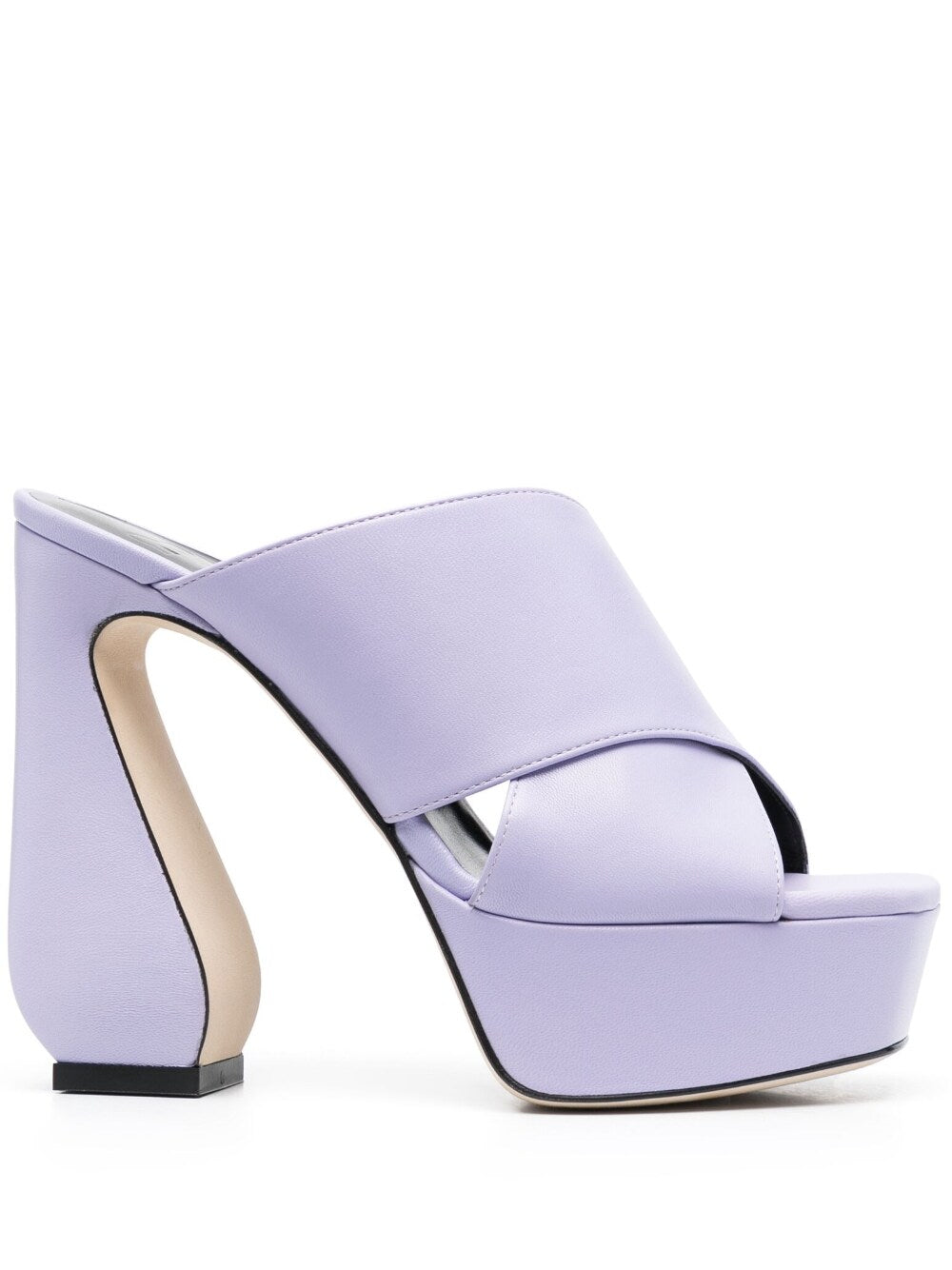 Si Rossi 130mm Platform Leather Mules