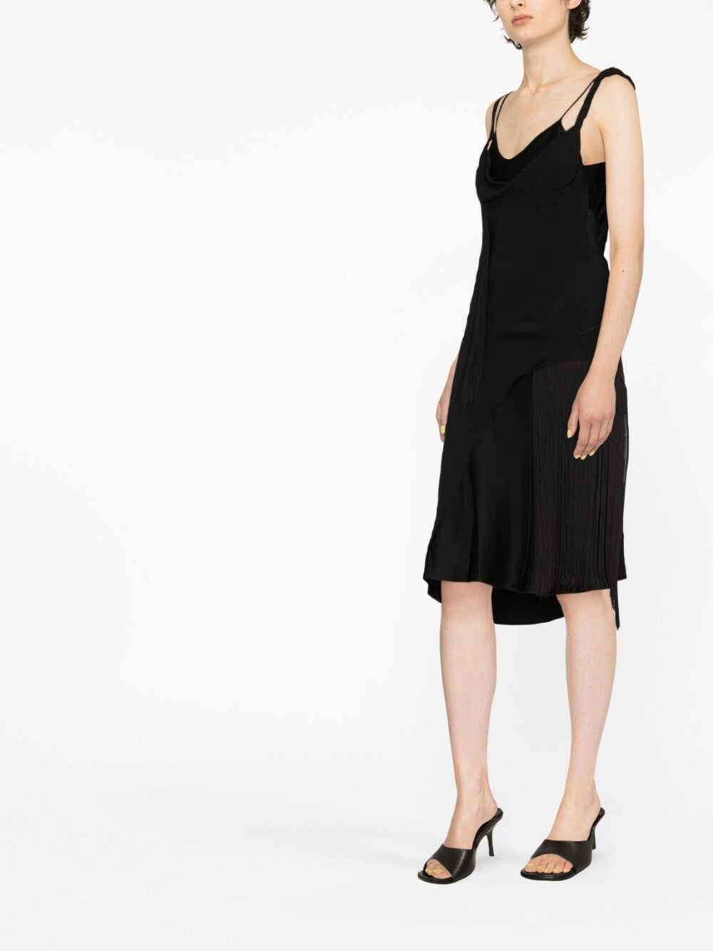 Victoria Beckham Asymmetric fringe mini dress