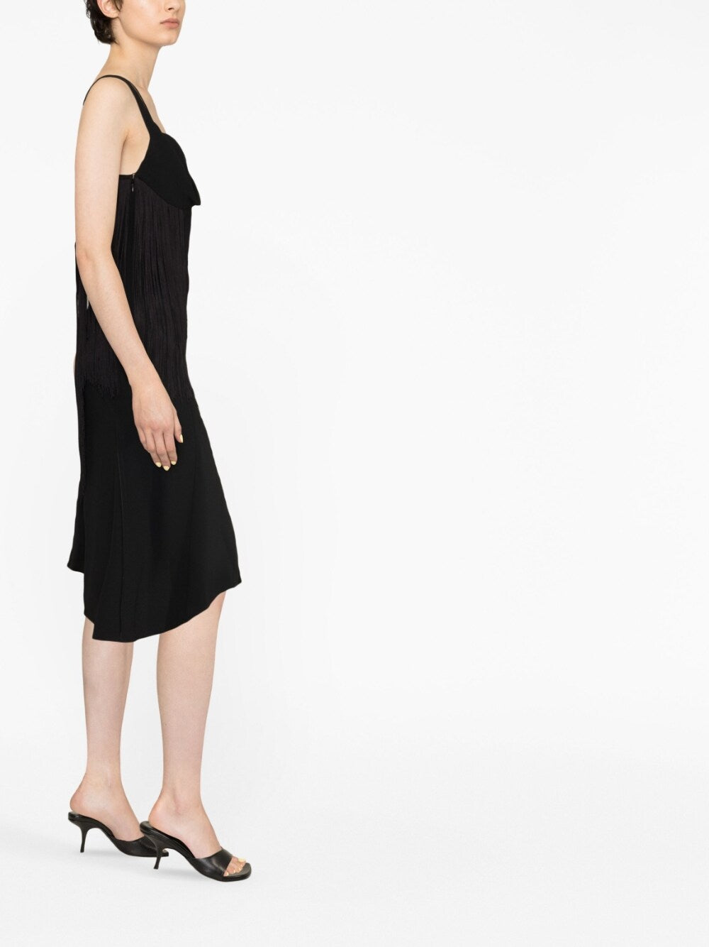 Victoria Beckham Asymmetric fringe mini dress