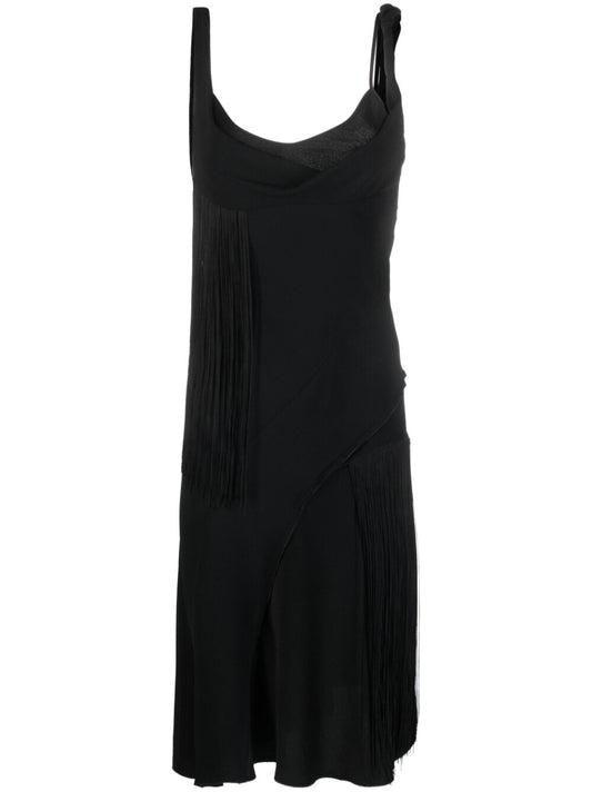 Victoria Beckham Asymmetric fringe mini dress