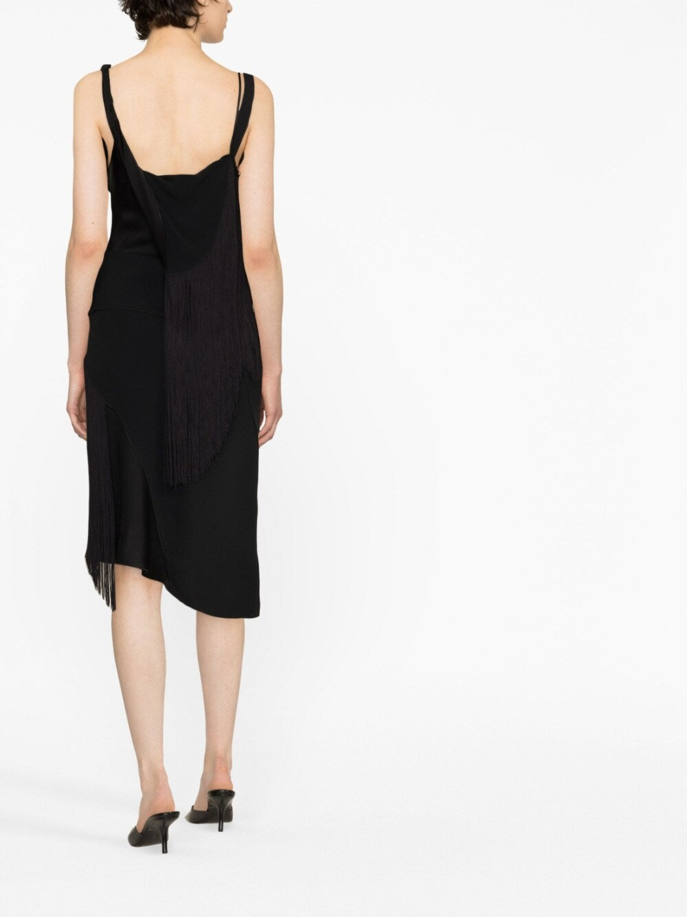 Victoria Beckham Asymmetric fringe mini dress