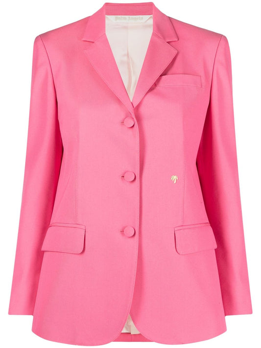 Palm Angels Cotton single-breasted blazer jacket