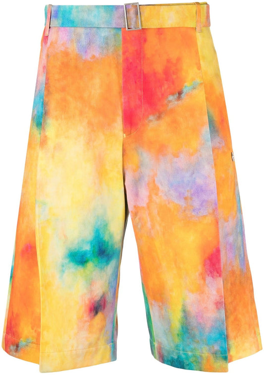 Études Ãtudes Tie-dye print cotton shorts