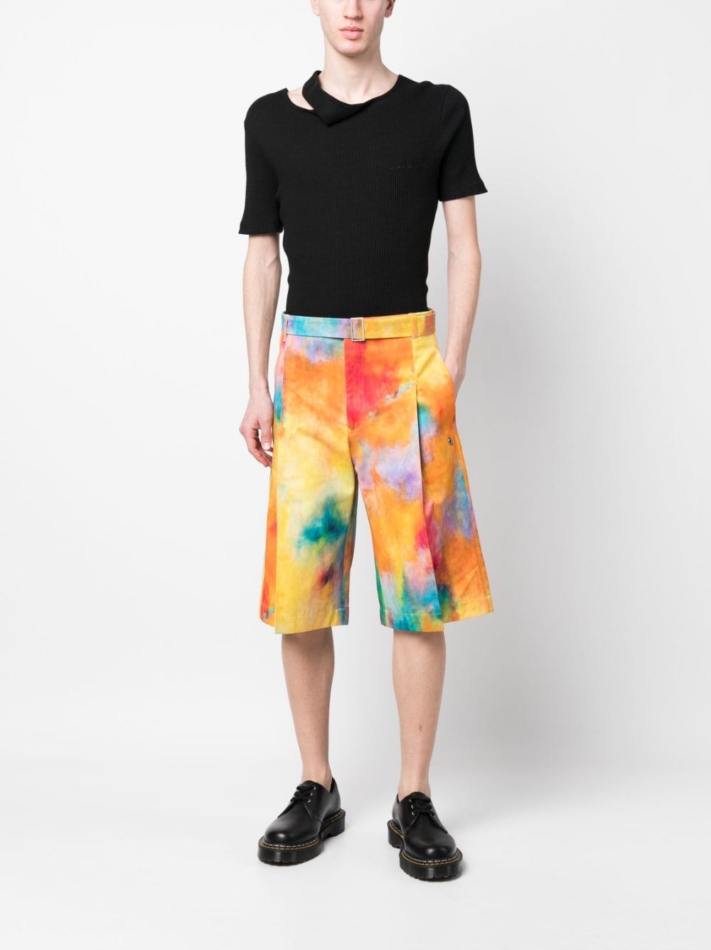 Études Ãtudes Tie-dye print cotton shorts