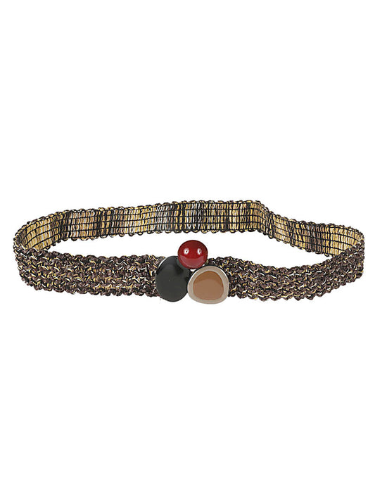 Exquisite J Raffia belt