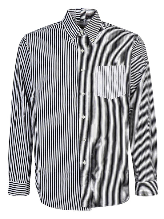E.L.V. Denim Contrast striped cotton shirt