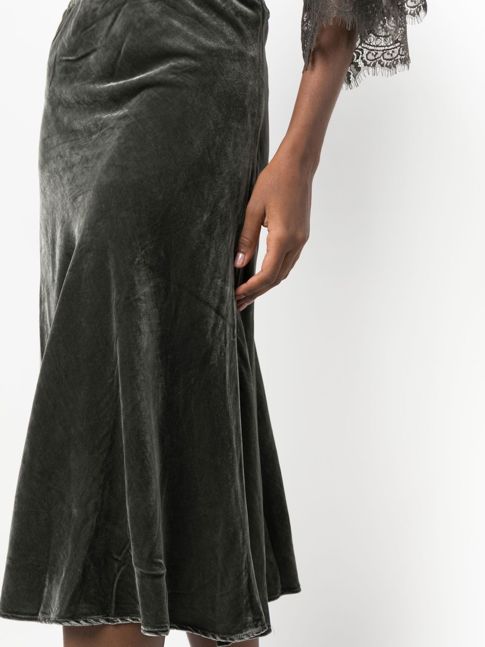 Gold Hawk Velvet long skirt